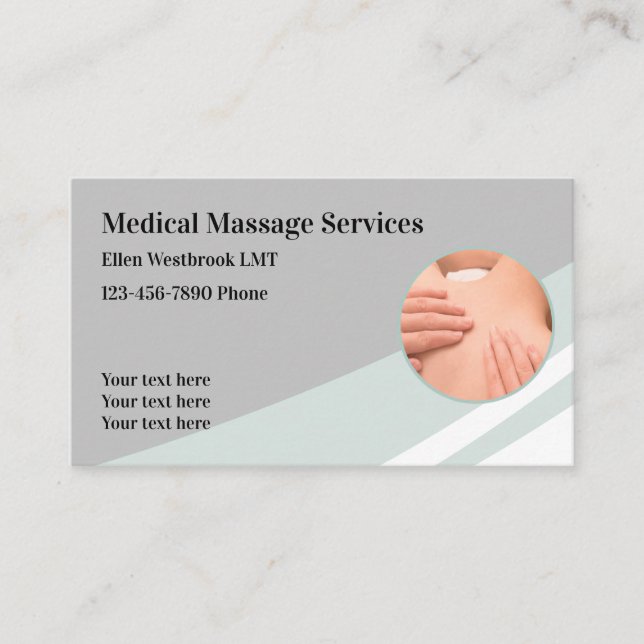 Carte De Visite Services de massage Médicale Moderne (Devant)