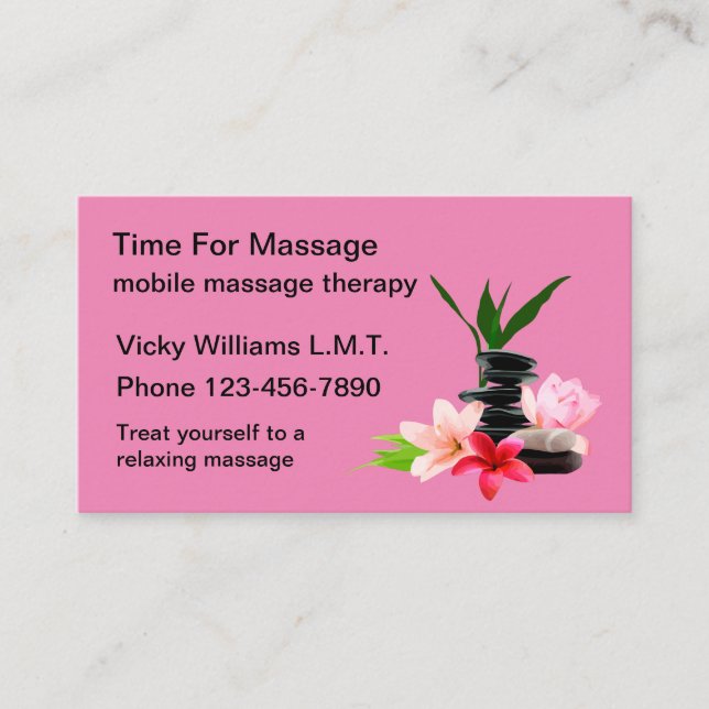 Carte De Visite Services de massage zen (Devant)