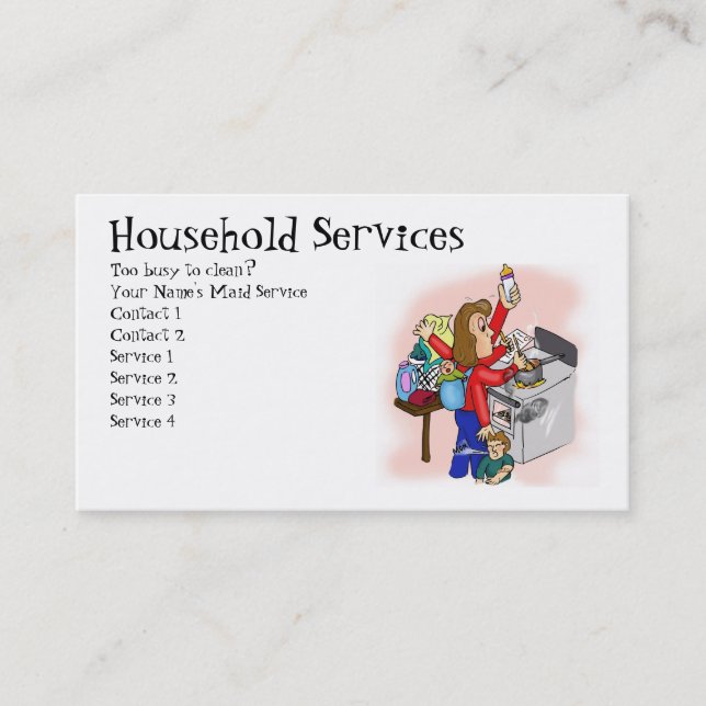 Carte De Visite Services de ménage (Devant)