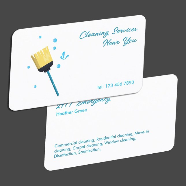 Carte De Visite Services de nettoyage 24h/24, 7j/7 (Cleaning Services 24/7)