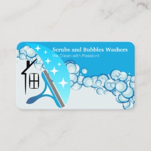 Carte De Visite Services de nettoyage à domicile Bulles de savon
