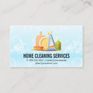 Carte De Visite Services de nettoyage   Bulles de savon