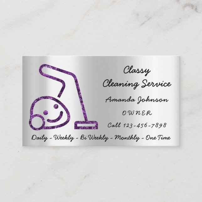 Carte De Visite Services De Nettoyage Classique Nettoyeur De Vacuu (Devant)