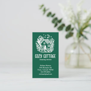 Carte De Visite Services de nettoyage de la maison mignonne Accuei
