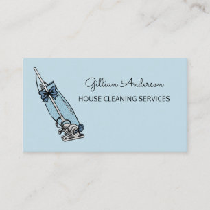Carte De Visite Services De Nettoyage De Maison Bleue Fille