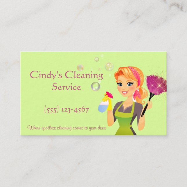 Carte De Visite Services De Nettoyage De Maison Maid (Devant)