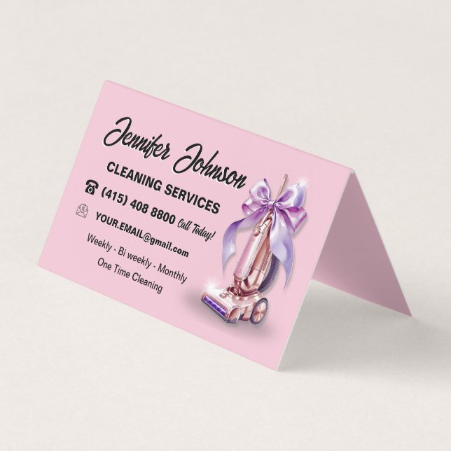 Carte De Visite Services De Nettoyage De Maison Vacuum (Devant)