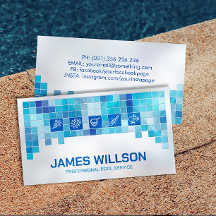 Carte De Visite Services de nettoyage de piscine professionnels
