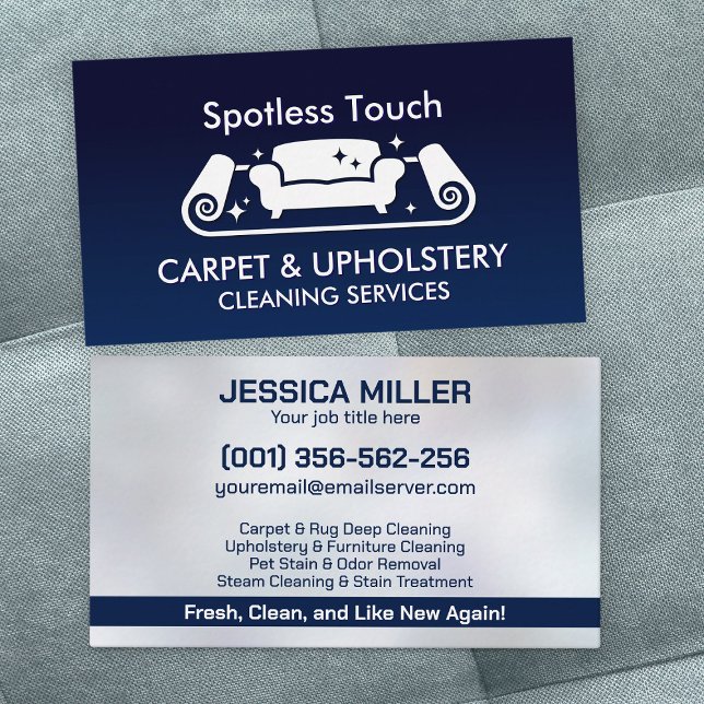 Carte De Visite Services de nettoyage de tapis et d'Upholstery (Créateur téléchargé)