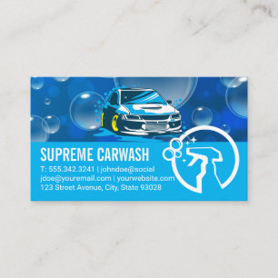 Carte De Visite Services de nettoyage de voiture   Bulles   Flacon