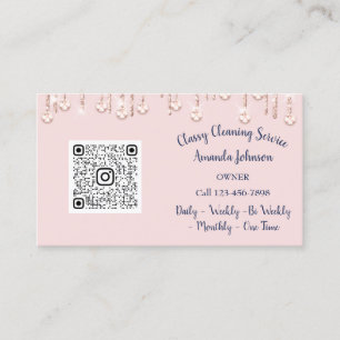 Carte De Visite Services de nettoyage Déchets domestiques QR Flora