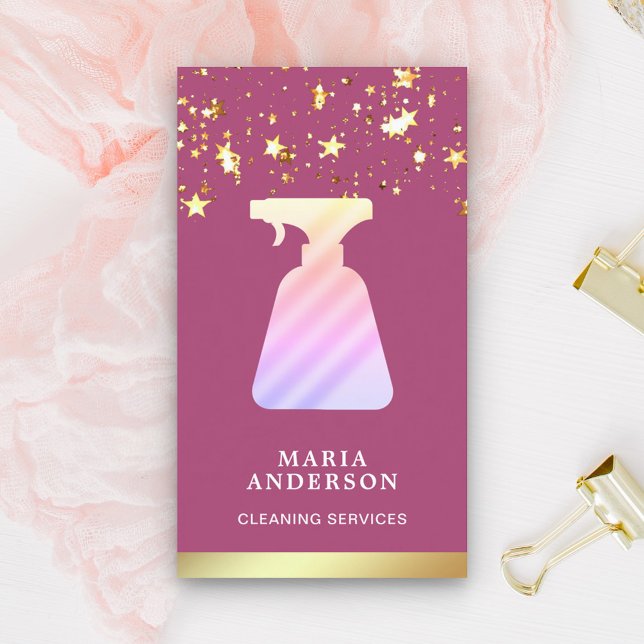 Carte De Visite Services de nettoyage des bouteilles en vaporisate (Créateur téléchargé)