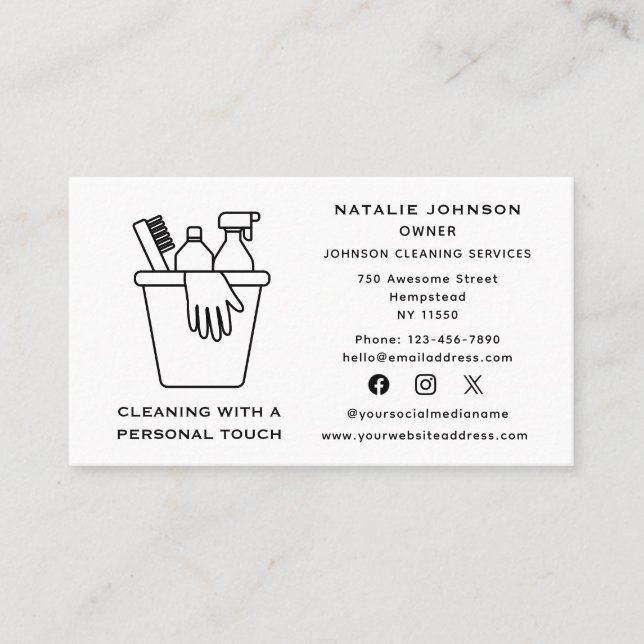 Carte De Visite Services de nettoyage des maisons Janitorial Média (Devant)