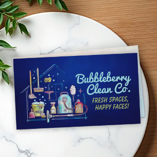 Carte De Visite Services de nettoyage - Design de style aquarelle