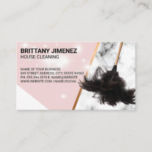 Carte De Visite Services de nettoyage Duster Étincelles