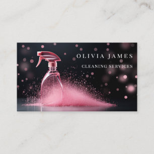 Carte De Visite Services de nettoyage en Spray rose Entretien de m