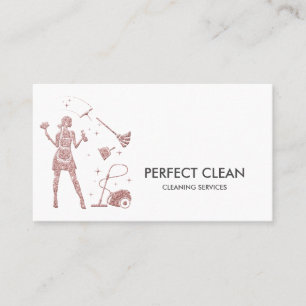 Carte De Visite Services de nettoyage Entretien Maid Commercial Bu