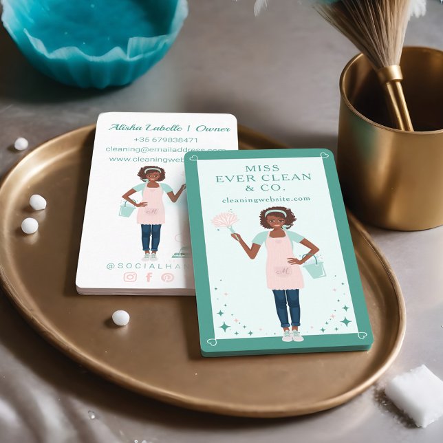 Carte De Visite Services de nettoyage et de ménage pour femmes noi (Créateur téléchargé)