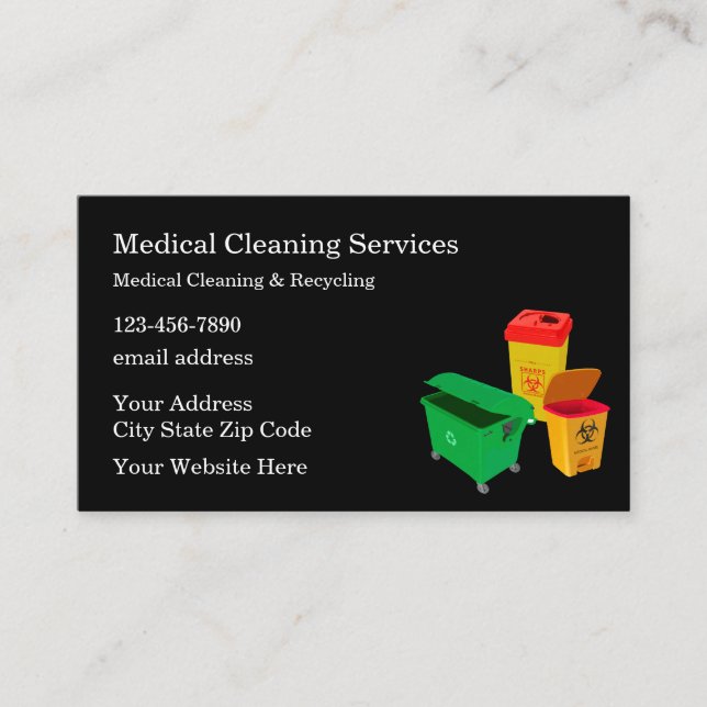 Carte De Visite services de nettoyage et de recyclage médicaux (Devant)