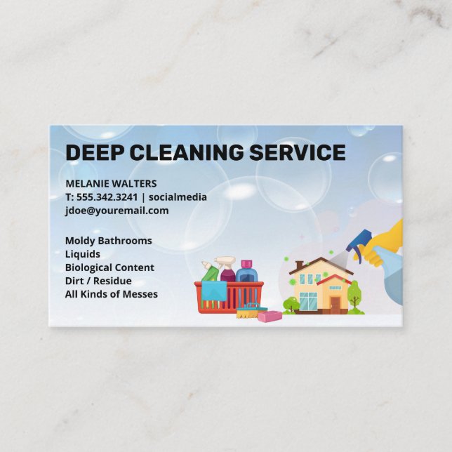 Carte De Visite Services de nettoyage | Fournitures domestiques |  (Devant)