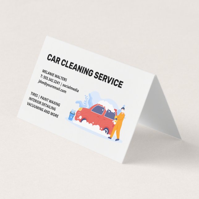 Carte De Visite Services de nettoyage | Lavage de voiture | Bulles (Devant)