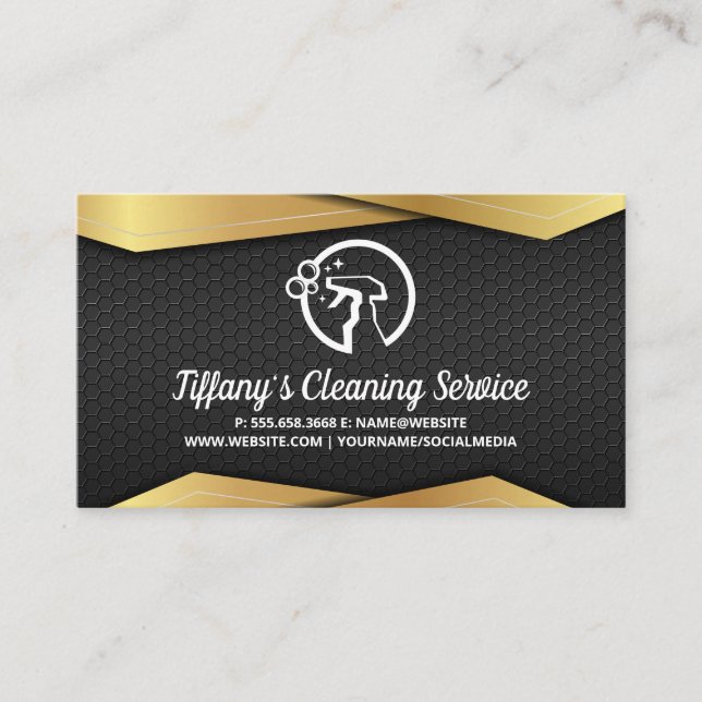 Carte De Visite Services de nettoyage | Logo de bouteille de Spray (Devant)