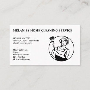 Carte De Visite Services de nettoyage   Maid avec chambre