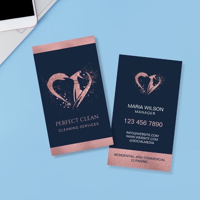 Carte De Visite Services de nettoyage ménager professionnels (Créateur téléchargé)