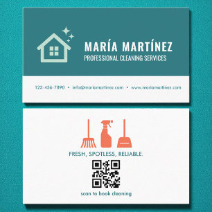 Carte De Visite Services de nettoyage moderne QR Code Professionne