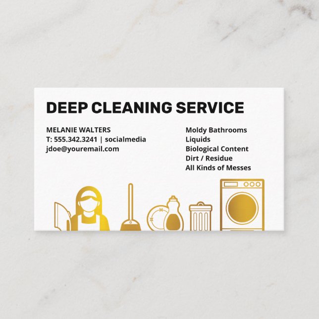Carte De Visite Services de nettoyage | Nettoyage des domestiques  (Devant)