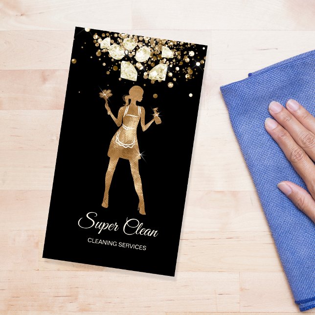 Carte De Visite Services de nettoyage professionnels de la maison  (Créateur téléchargé)