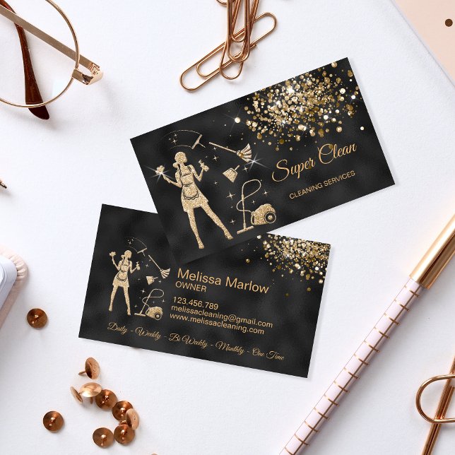 Carte De Visite Services de nettoyage professionnels de la maison  (Créateur téléchargé)