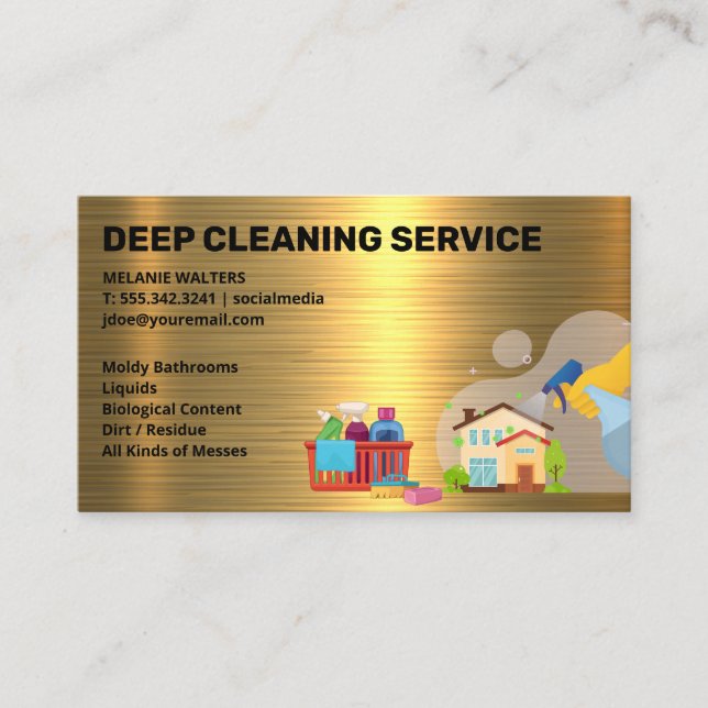 Carte De Visite Services de nettoyage | Pulvérisateur domestique | (Devant)