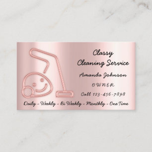 Carte De Visite Services de nettoyage rose classique Nettoyeur de 