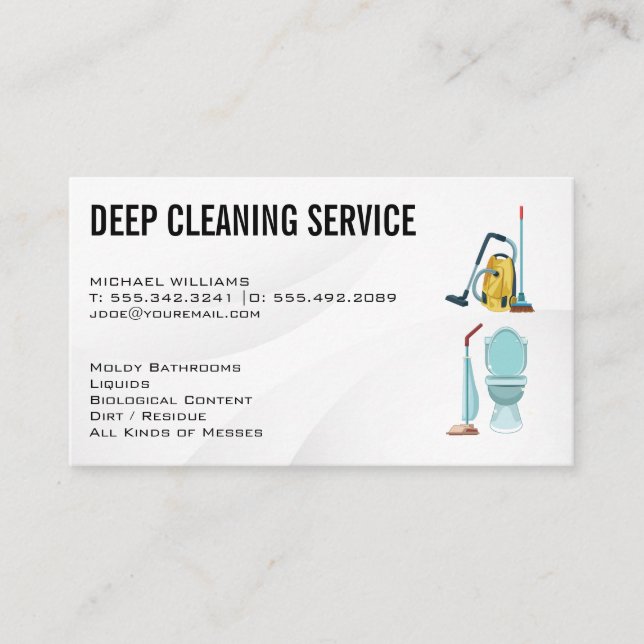 Carte De Visite Services de nettoyage | Salle de bain et toilettes (Devant)