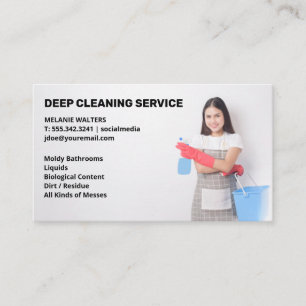 Carte De Visite Services de nettoyage   Seau de retenue et vaporis