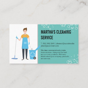 Carte De Visite Services de nettoyage   Travailleur de nettoyage  