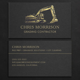 Carte De Visite Services de nivellement Excavatrice Professionnel