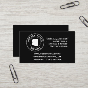 Carte De Visite Services de notaire public en Arizona