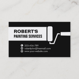 Carte De Visite Services de peinture à pinceau à rouleaux Noir