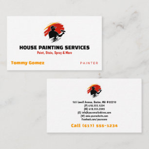 Carte De Visite Services de peinture maison   Paint Rollel
