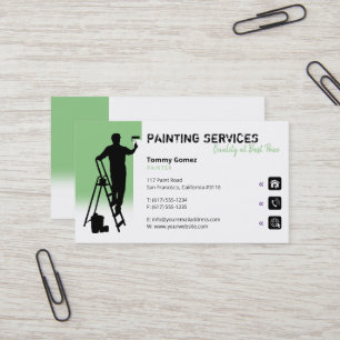 Carte De Visite Services de peinture Peintre à la sauge de trava