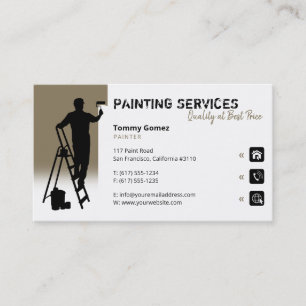 Carte De Visite Services de peinture Peintre au travail