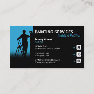 Carte De Visite Services de peinture   Peintre au travail