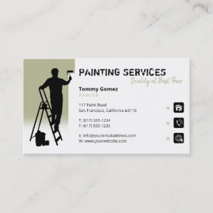 Carte De Visite Services de peinture   Peintre au travail