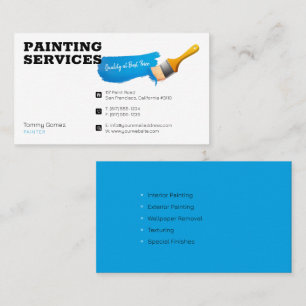 Carte De Visite Services de peinture   Peintre au travail