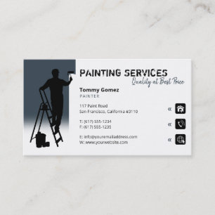 Carte De Visite Services de peinture   Peintre au travail