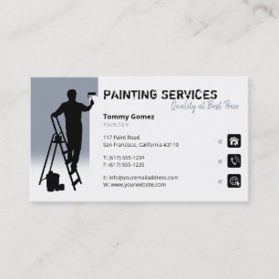 Carte De Visite Services de peinture   Peintre au travail
