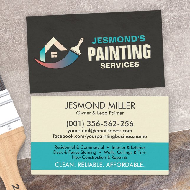 Carte De Visite Services de peinture professionnelle - Peintre de  (Créateur téléchargé)