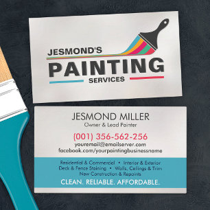Carte De Visite Services de peinture professionnelle - Peintre de 